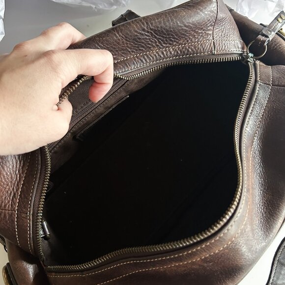 Vintage Y2K Coach Brown Pebbled Leather Mia Studded Satchel Bag Style 10064 - Picture 10 of 13